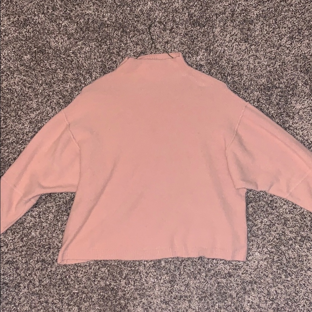 Pink mock neck sweater